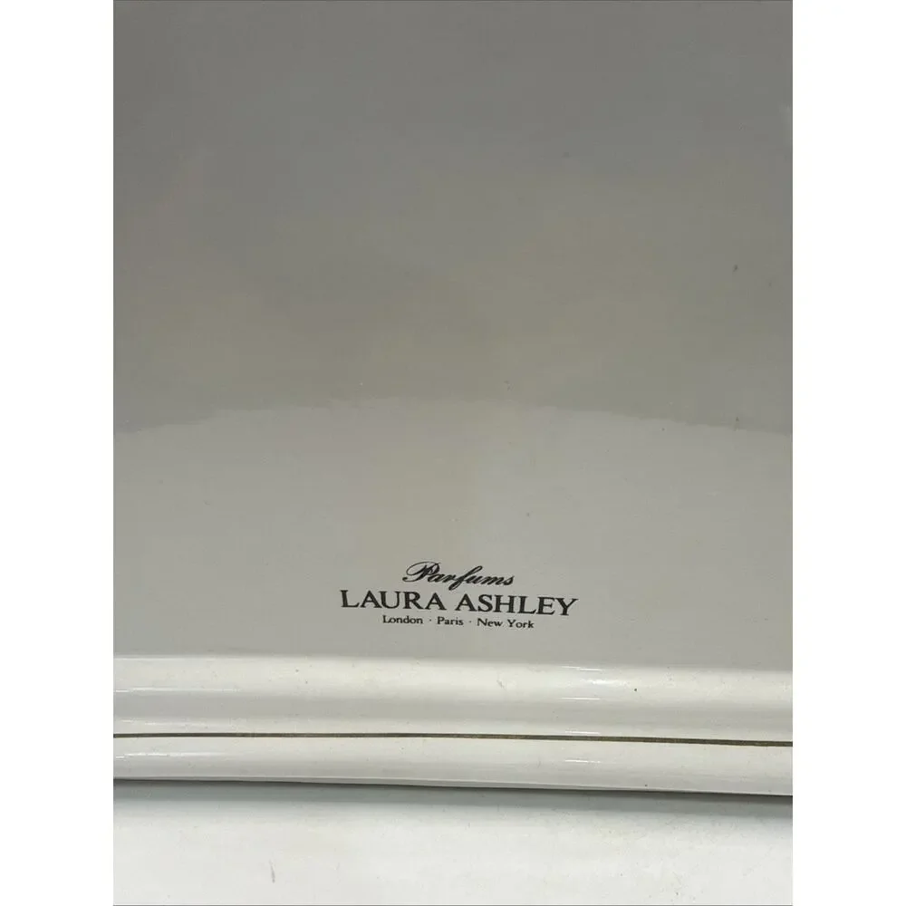 Parfums Laura Ashley Vintage Porcelain Mantle Clock Floral Gold Trim Works *